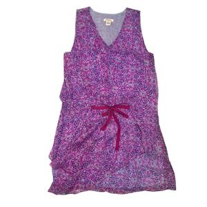 Sundance Chiffon Silk Summer Dress Faux Wrap Airy Pink Kaleidoscope Print Size 8